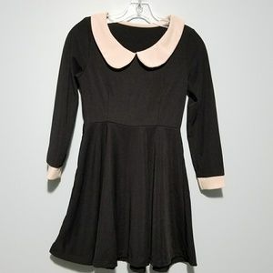 Black & Cream Peter Pan Collar Dress Small